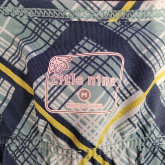 Title Nine Racerback Dress Womens Medium Geometric Plaid Active Blue Swim Cover - Picture 4 of 7